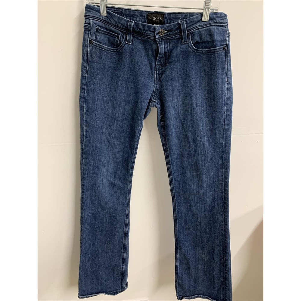 Vigoss Jeans Womens Size 7 New York Slim Blue Dark Wash Denim Low‎ Rise Boot Cut